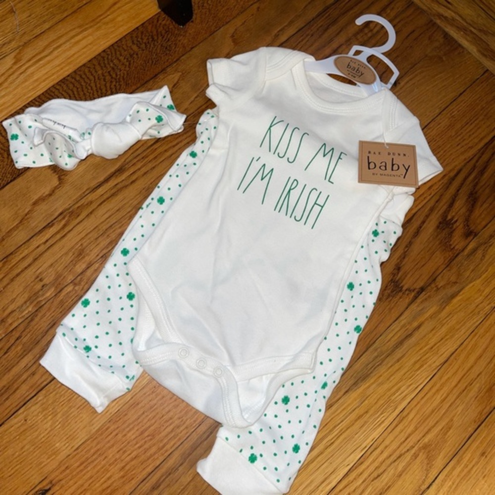 NWT Rae Dunn 3pc Baby Outfit 3-6 months
